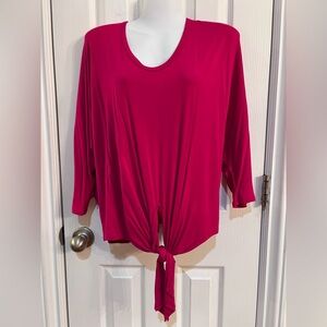 Karen Kane Women's Pink Tie-Front Top